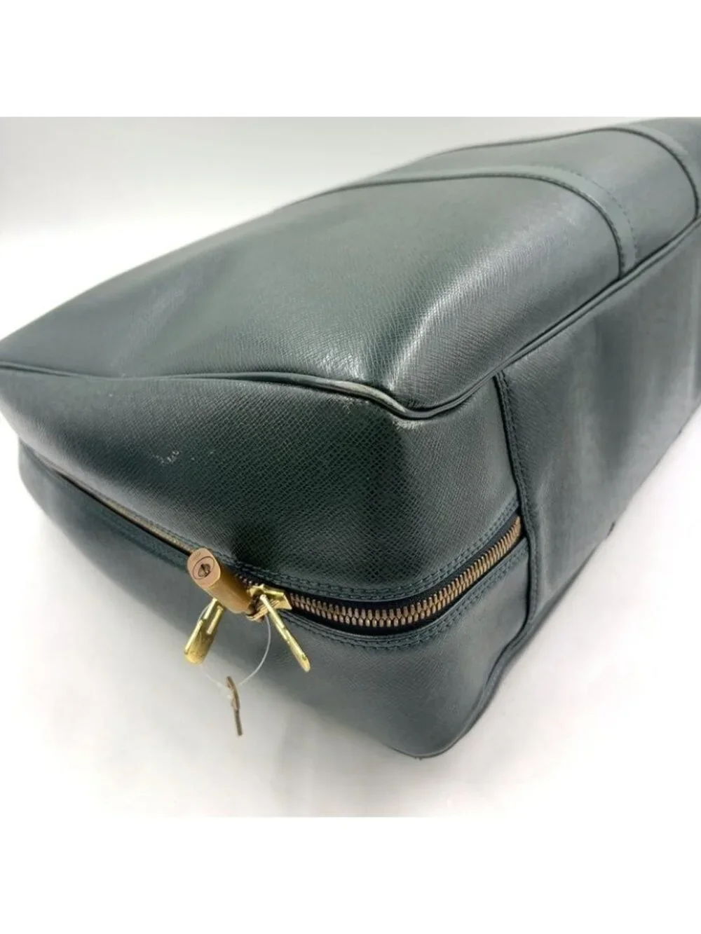 ★SOLD★ Louis Vuitton Elanga Un Posh Taiga Epi Sea Leather Green Boston Bag Gold - Picture 7 of 15